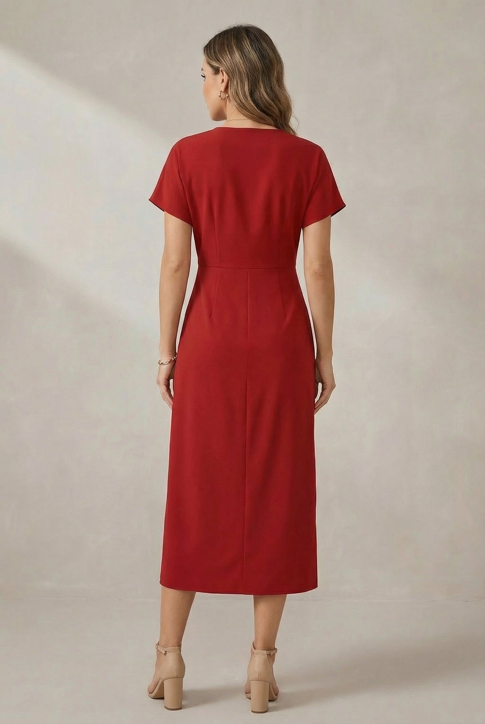 Women's Dress | Casual V Neck Midi