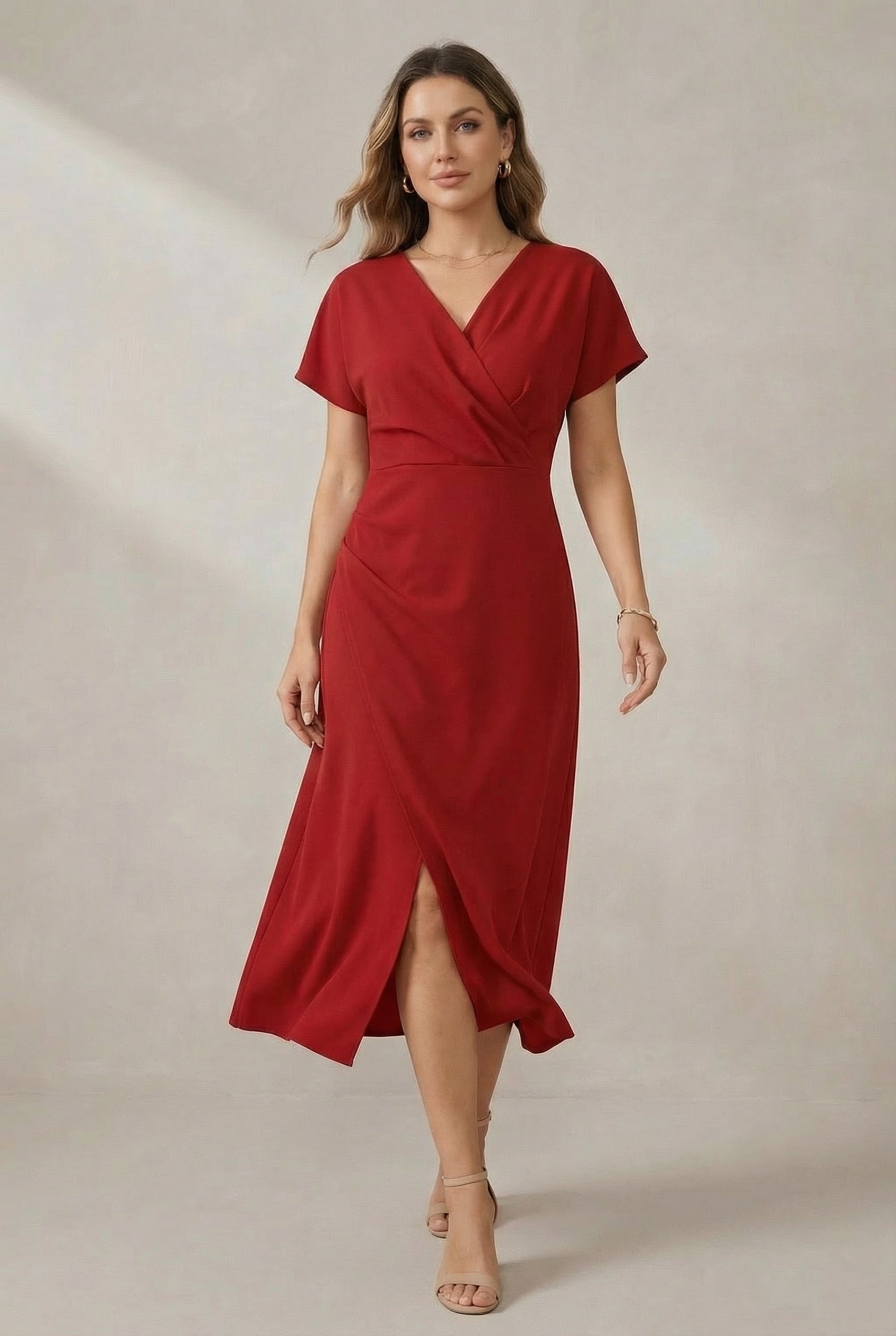 Women's Dress | Casual V Neck Midi