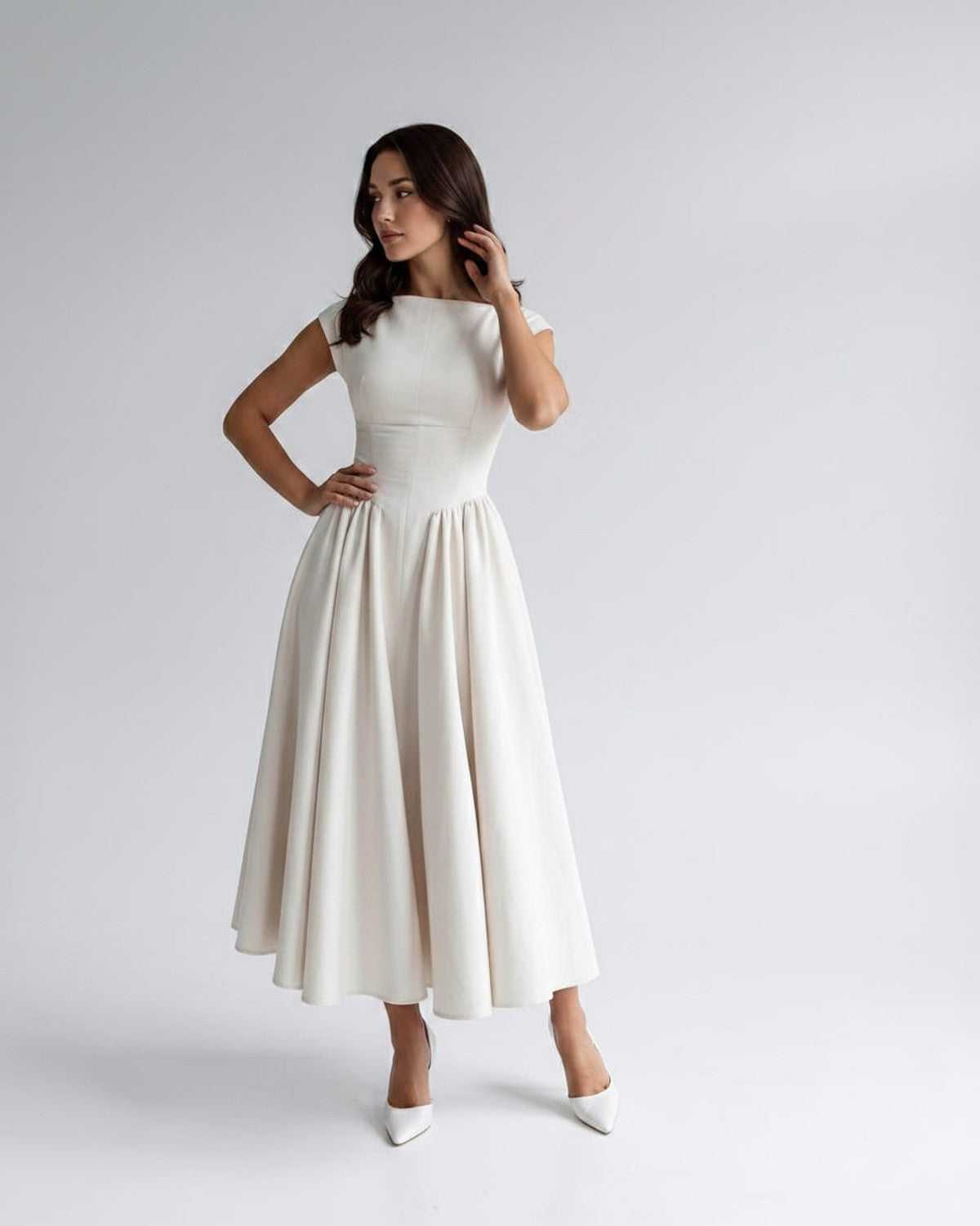 Women's Dress | Midi Drop Waist Flared