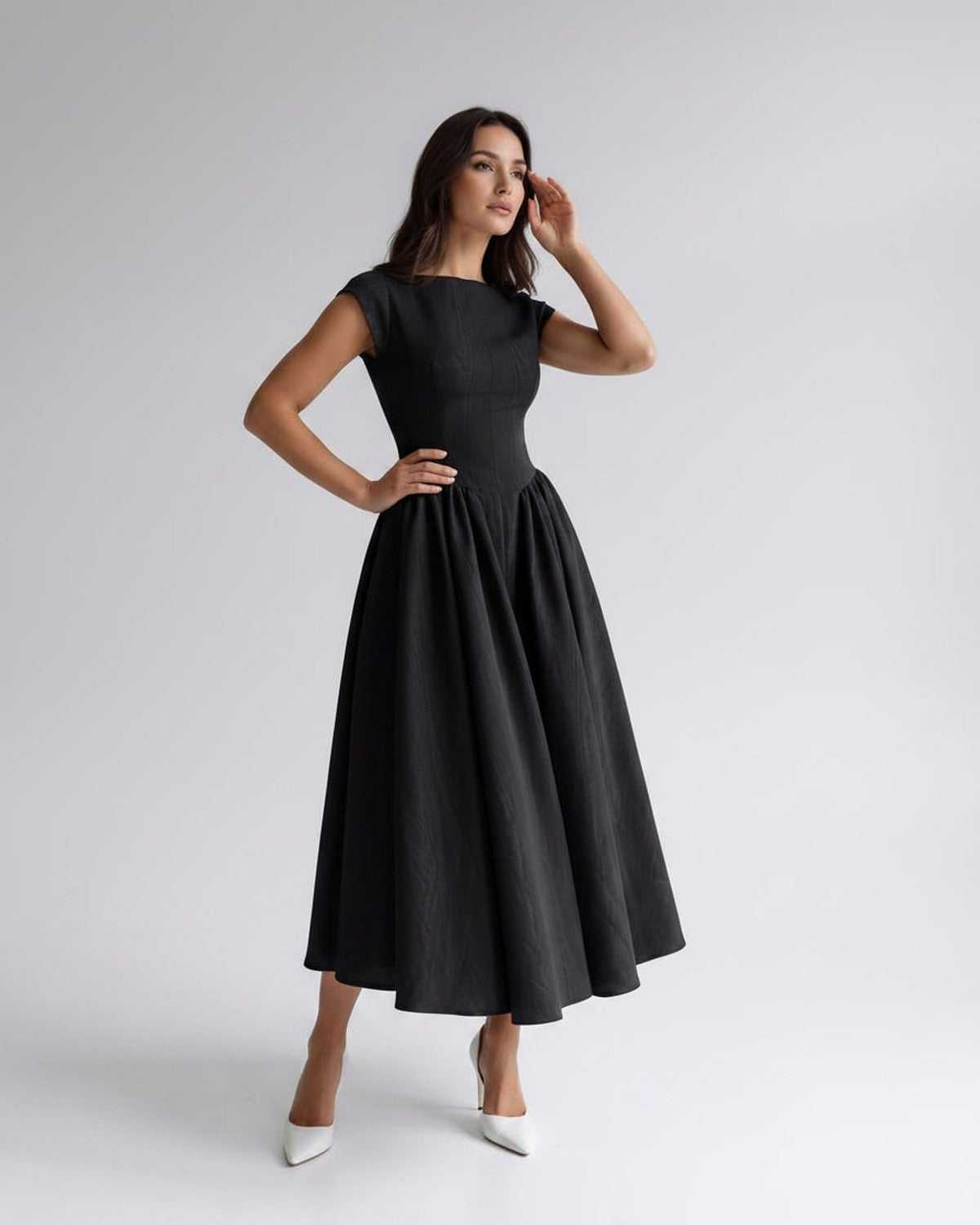 Women's Dress | Midi Drop Waist Flared