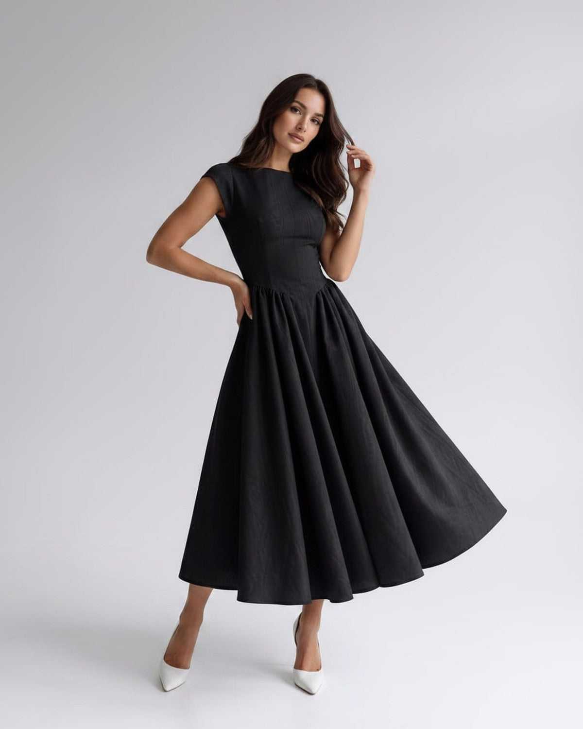 Women's Dress | Midi Drop Waist Flared