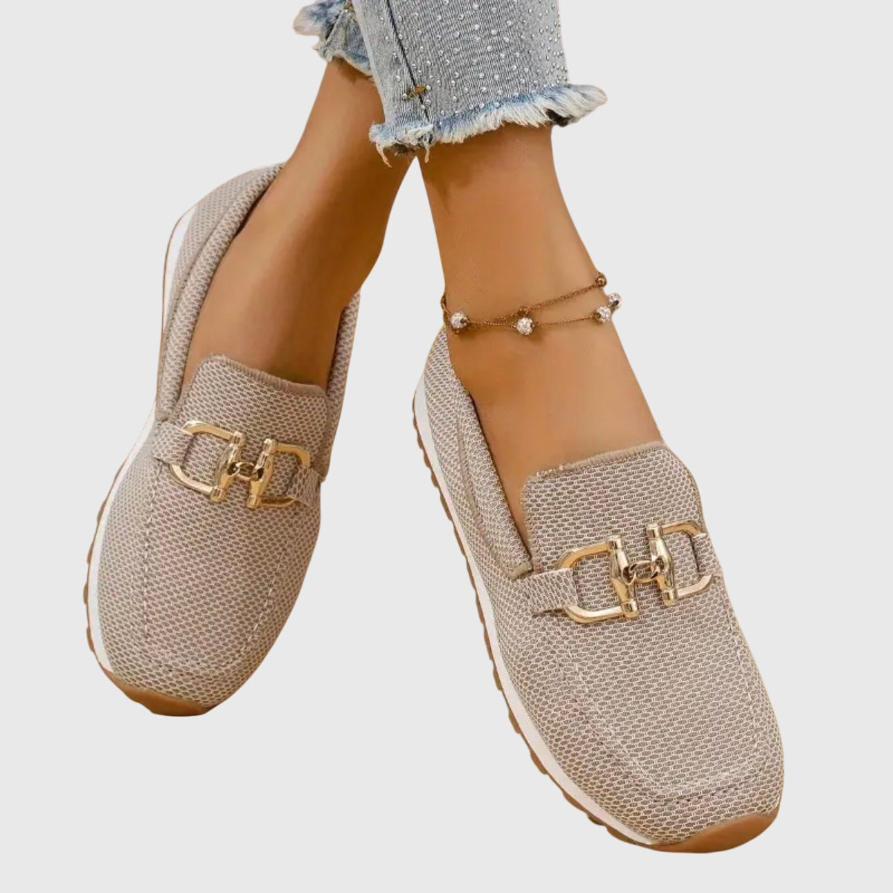 Women’s Round Toe Slip On Loafers | Stylish Buckle