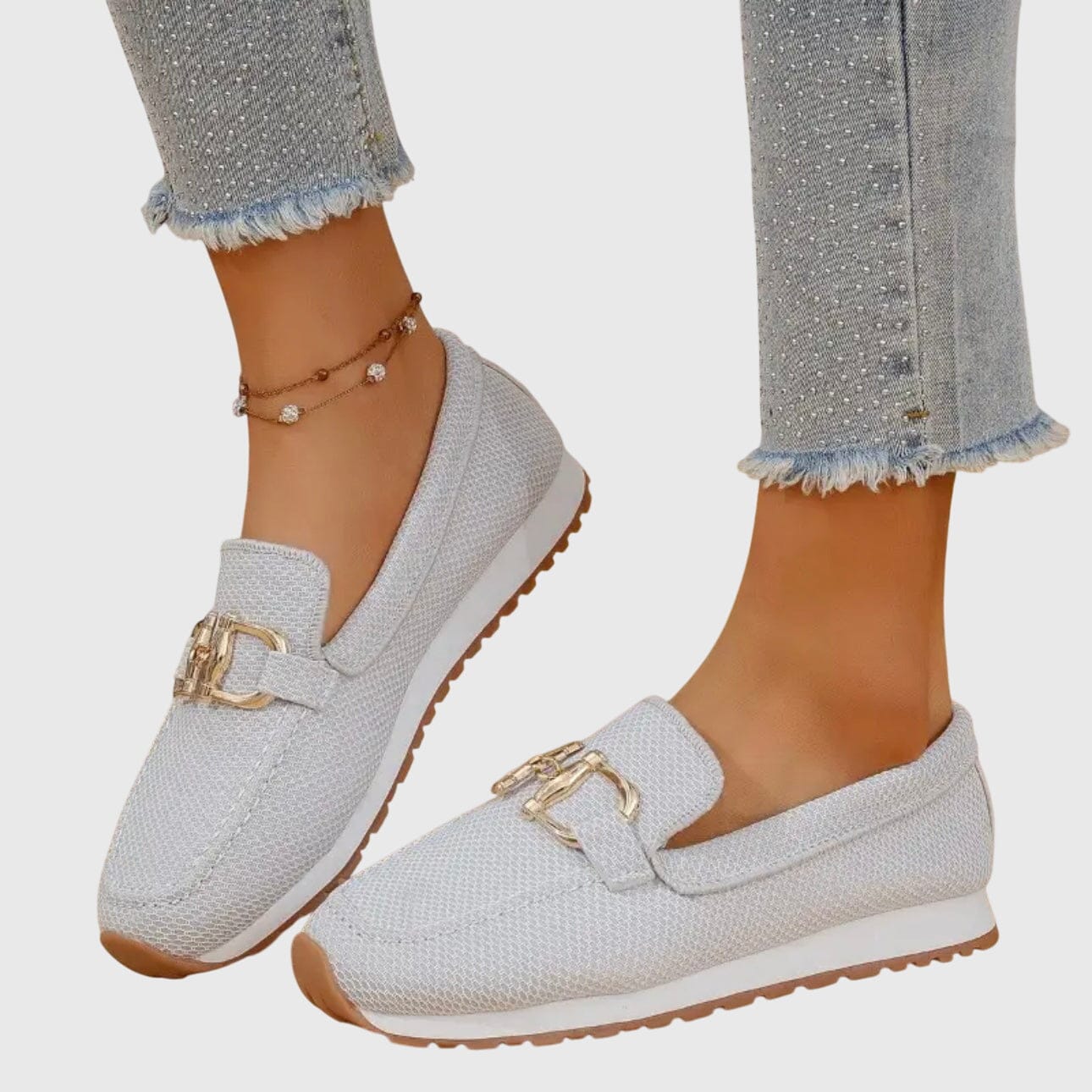 Women’s Round Toe Slip On Loafers | Stylish Buckle
