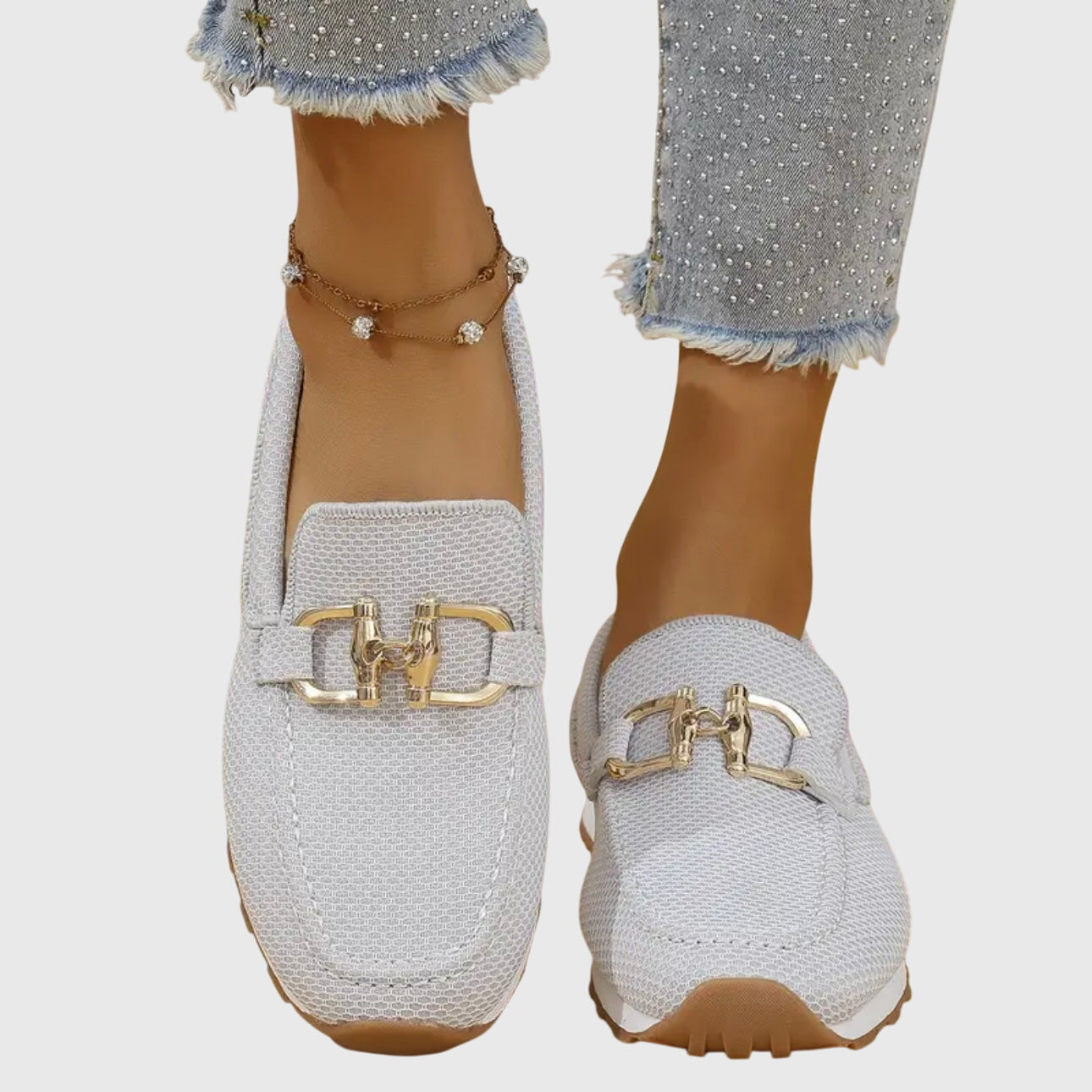 Women’s Round Toe Slip On Loafers | Stylish Buckle