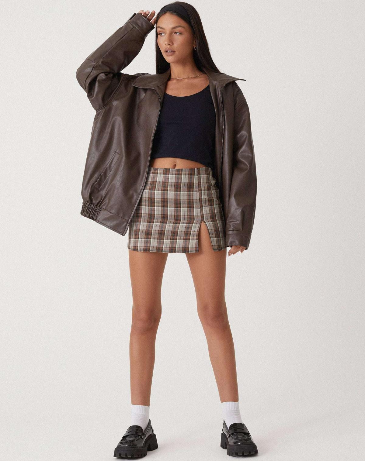 Women’s Oversized Leather Bomber Jacket | Zip Up Casual Outerwear
