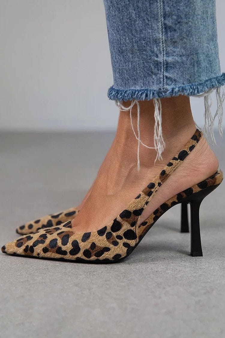 Women's Slingback Heels | Stiletto, Pointed Toe & Leopard Print