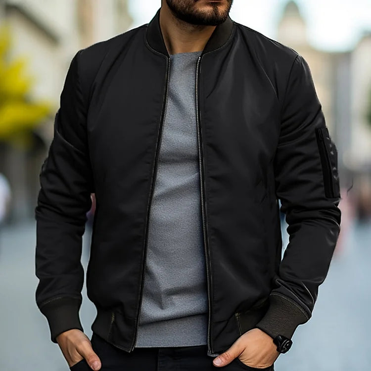 Men’s Bomber Jacket | Modern Aviator Zip-Up Casual Fit
