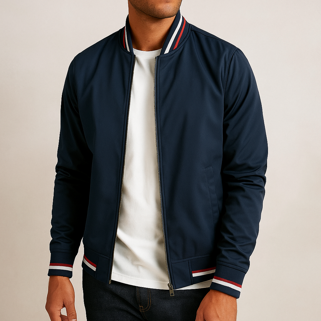 Men's Bomber Jacket | Zip Up Windproof Design