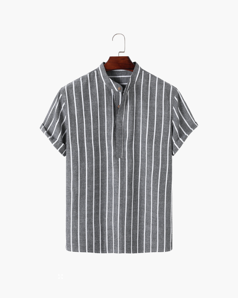 Men’s Striped Polo Shirt | Short Sleeve Summer Smart Detail