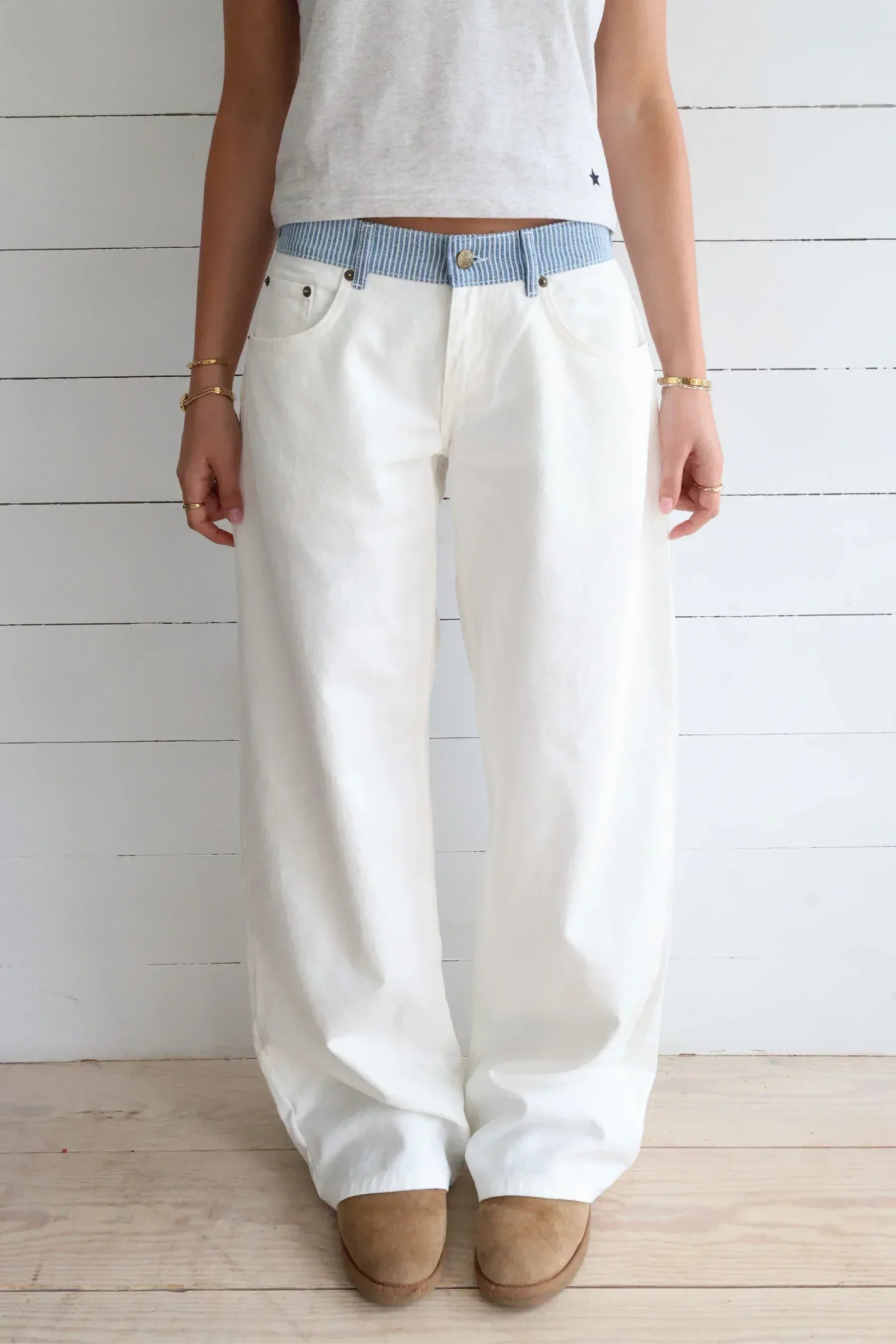 Women's Jeans | Relaxed-Fit Mid-Rise Waist Striped