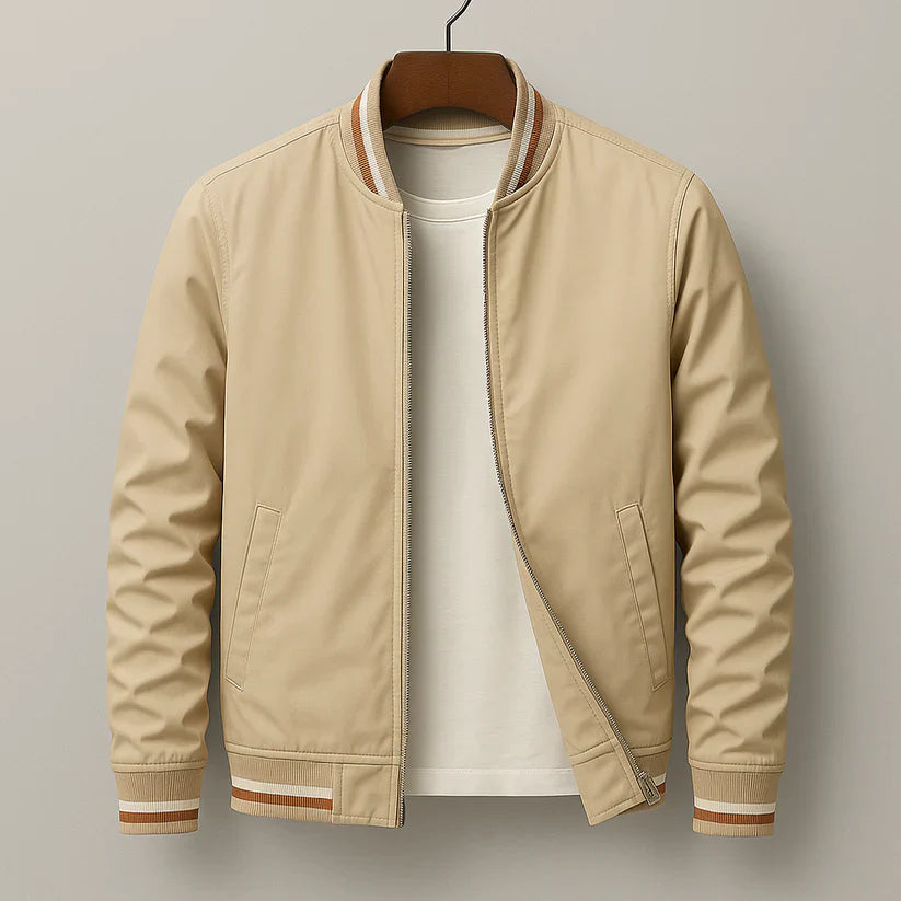 Men's Bomber Jacket | Zip Up Windproof Design
