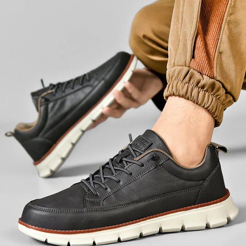 Men’s Genuine Leather Sneakers | Orthopedic Support