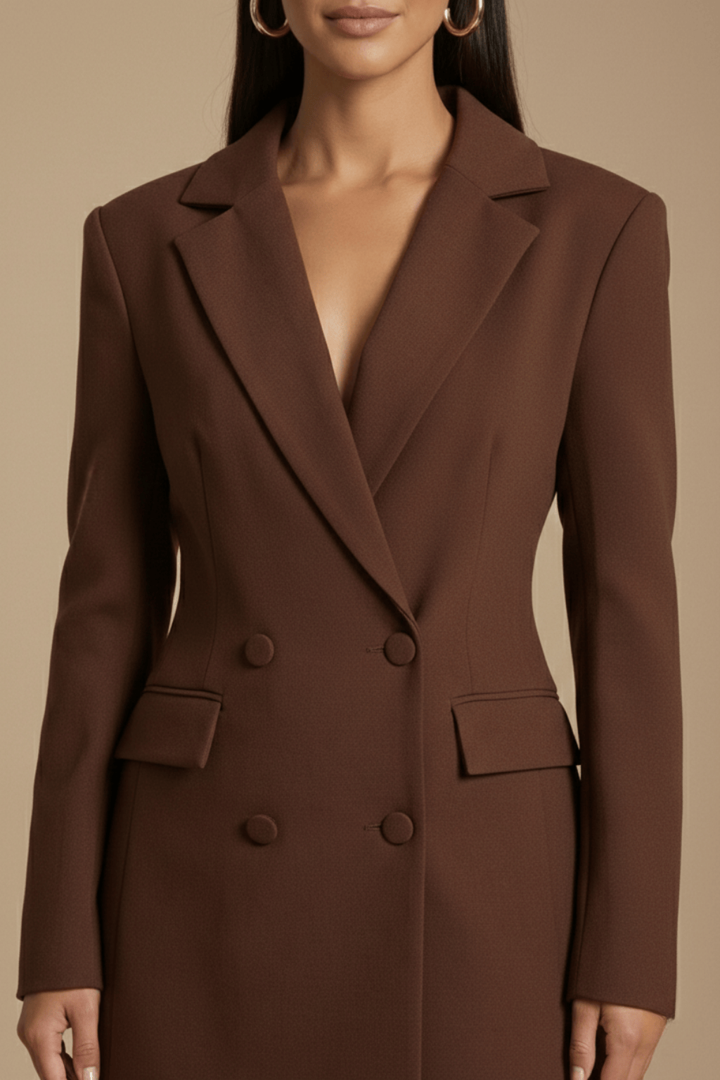Women's Blazer Dress | Double-Breasted Mini Notched Lapel