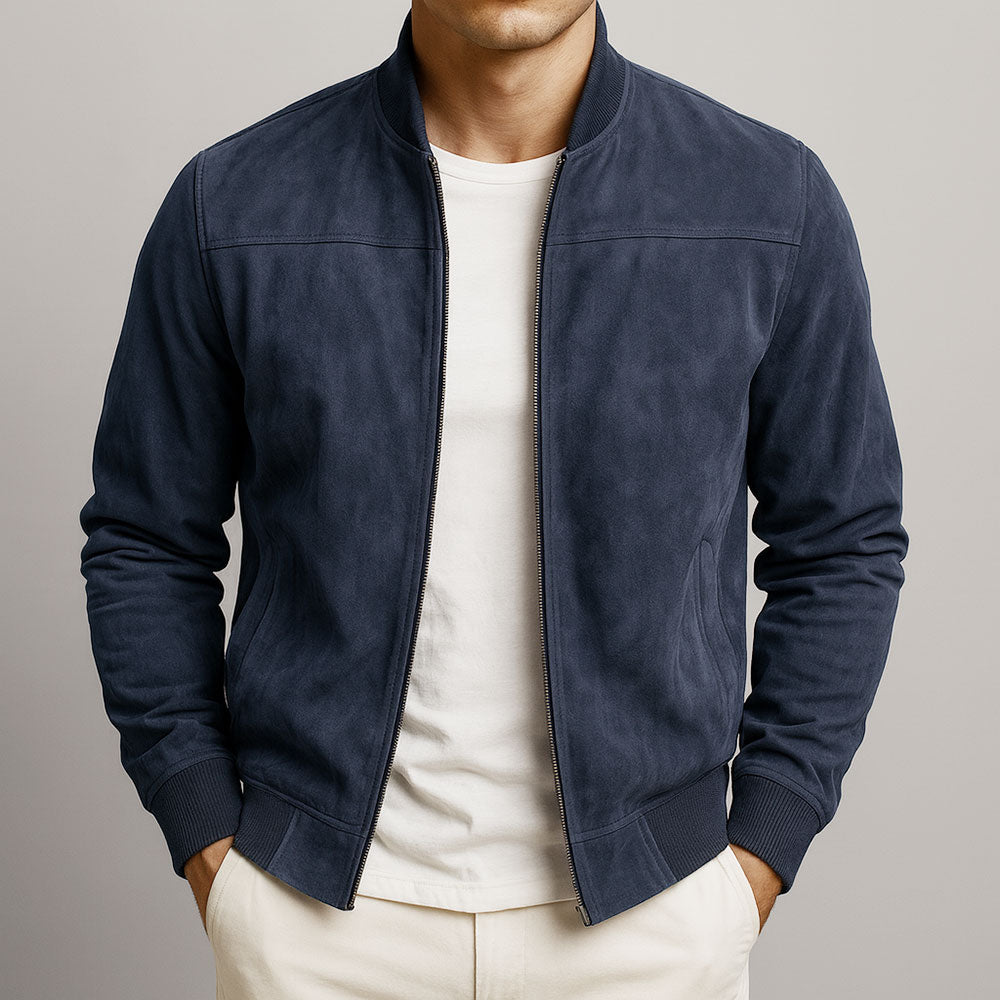 Men’s Minimalist Zip Jacket | Modern Slim Fit Casual Layer