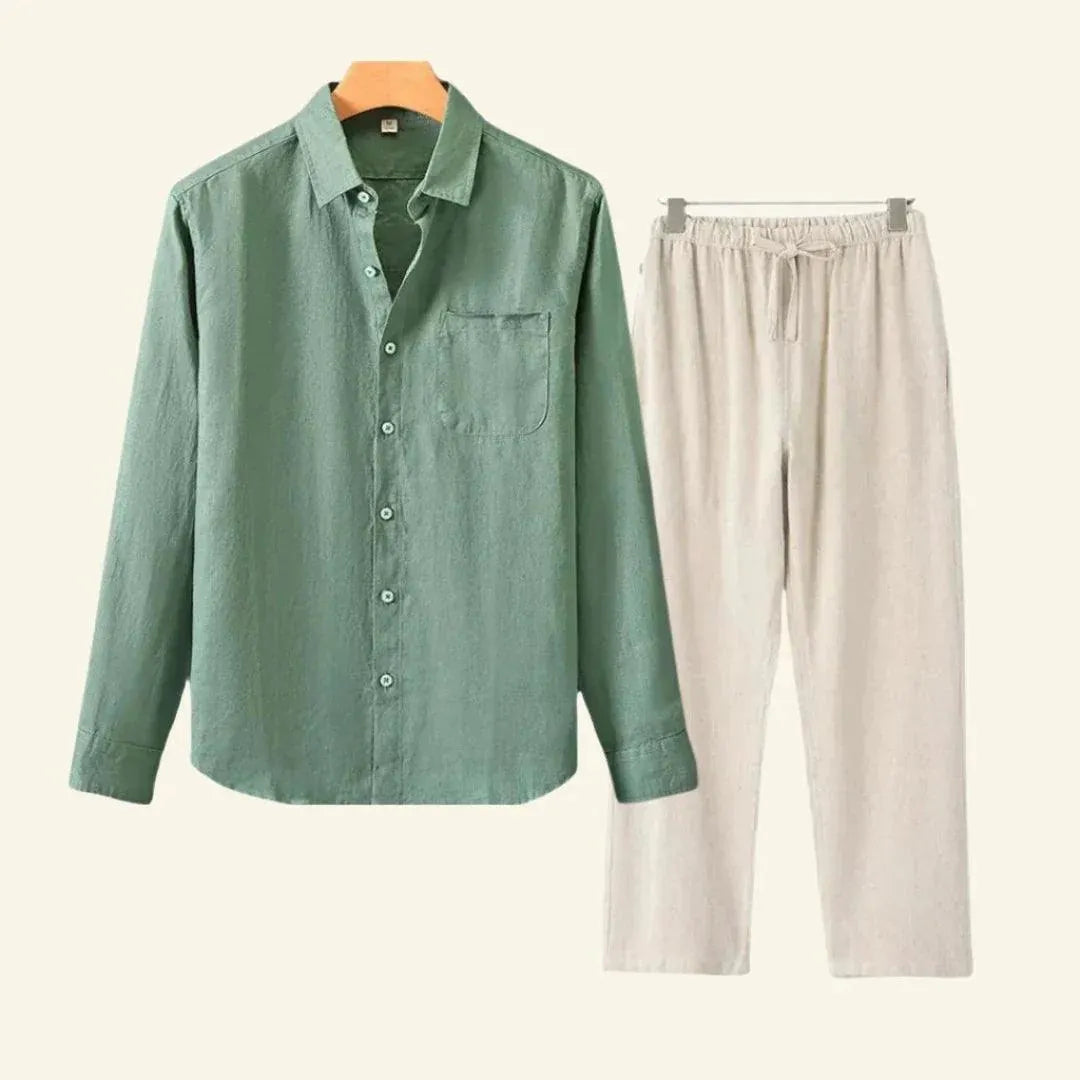 Men’s Two Piece Shirt and Trousers Set | Relaxed Tailored Outfit