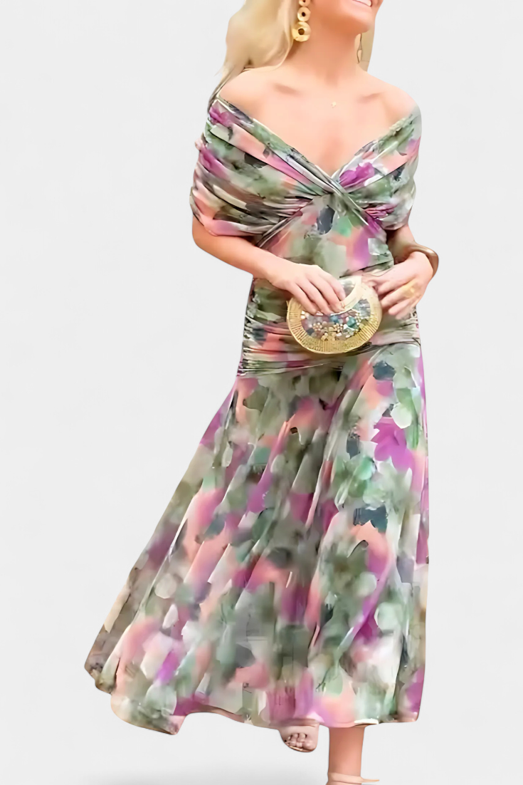 Women's Dress | Floral Pleated Maxi