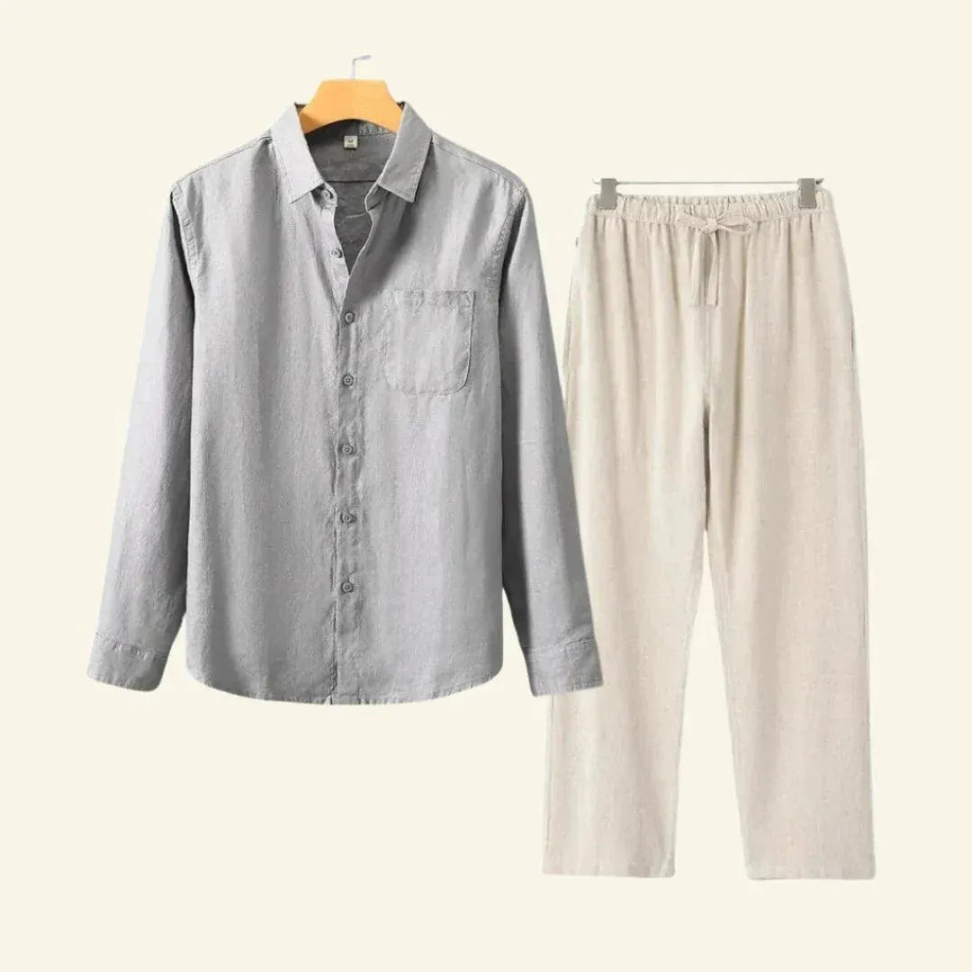 Men’s Two Piece Shirt and Trousers Set | Relaxed Tailored Outfit
