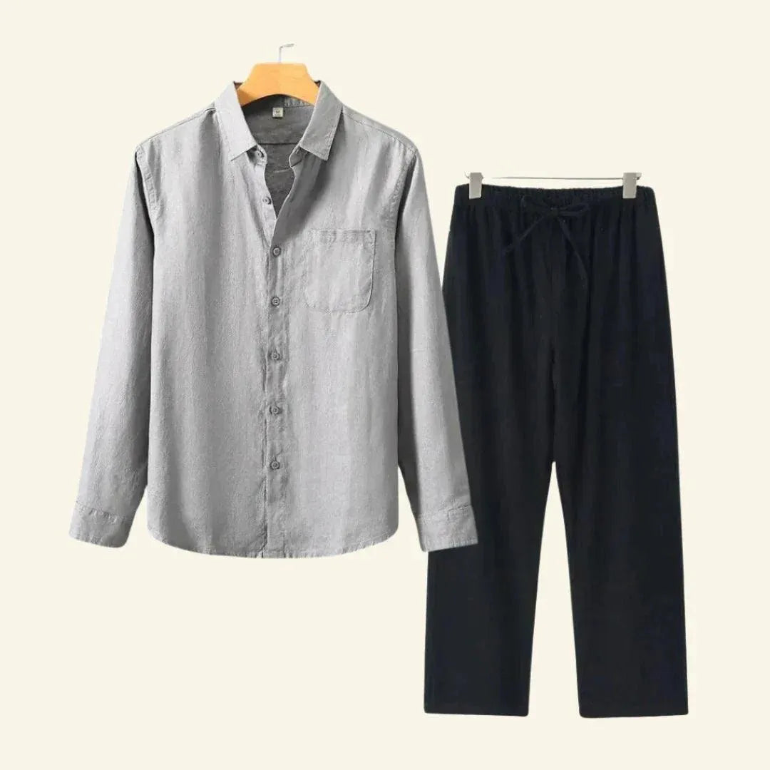 Men’s Two Piece Shirt and Trousers Set | Relaxed Tailored Outfit