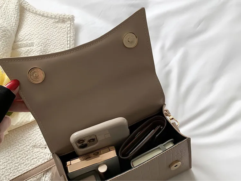 Women’s Top Handle Handbag | Croc Effect Crossbody