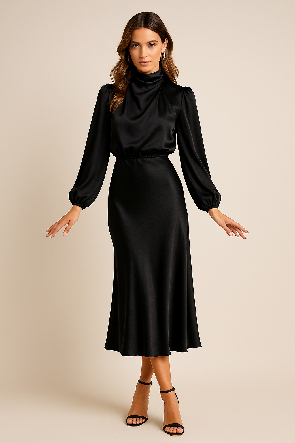 Women’s Midi Dress | Long Sleeve & High Waist