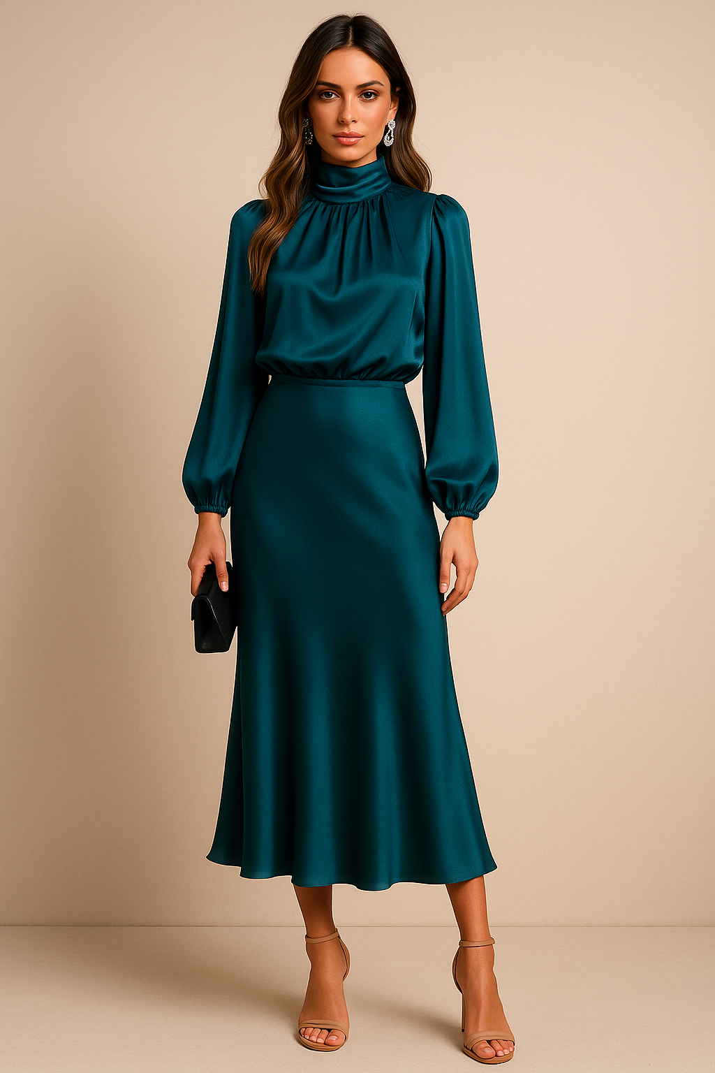 Women’s Midi Dress | Long Sleeve & High Waist