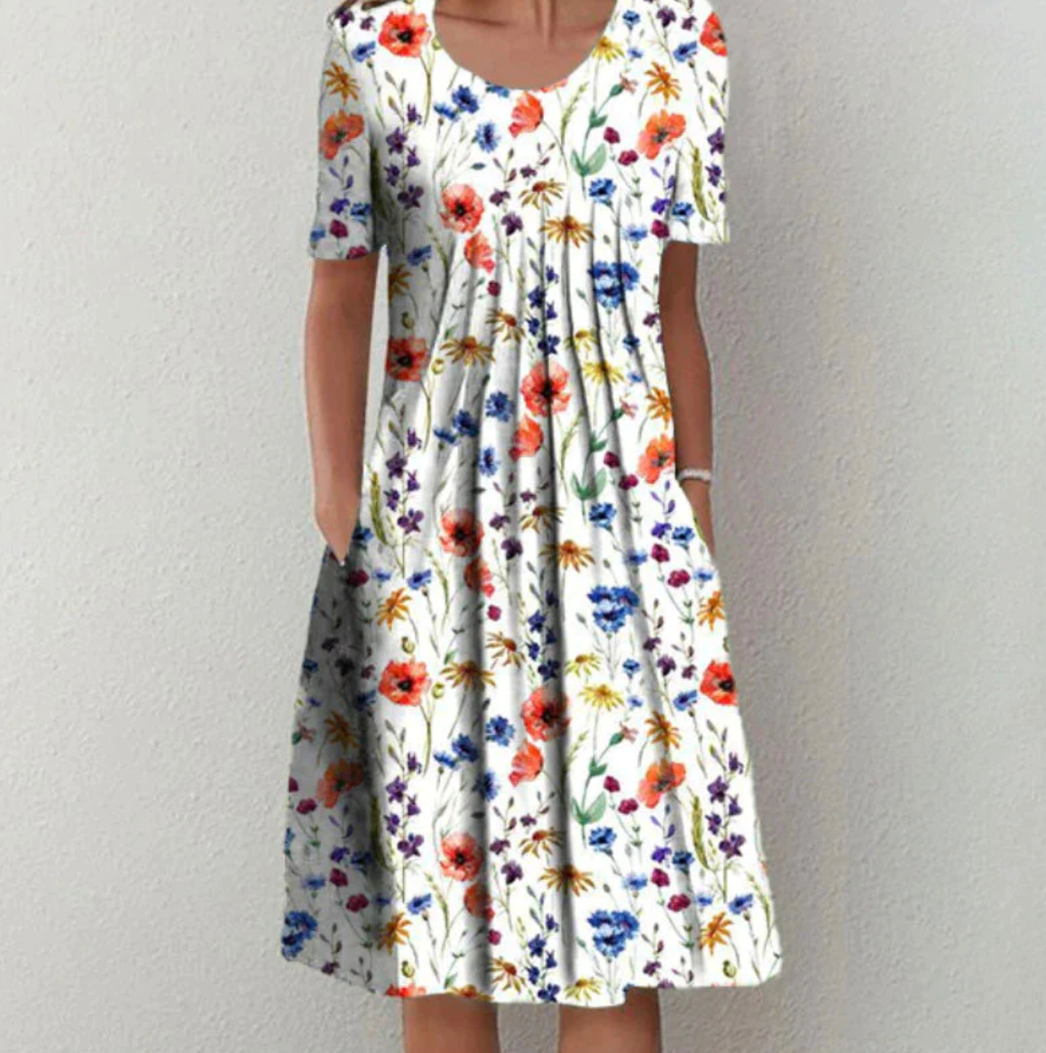 Women’s Midi Dress | Short Sleeve Printed Casual Style