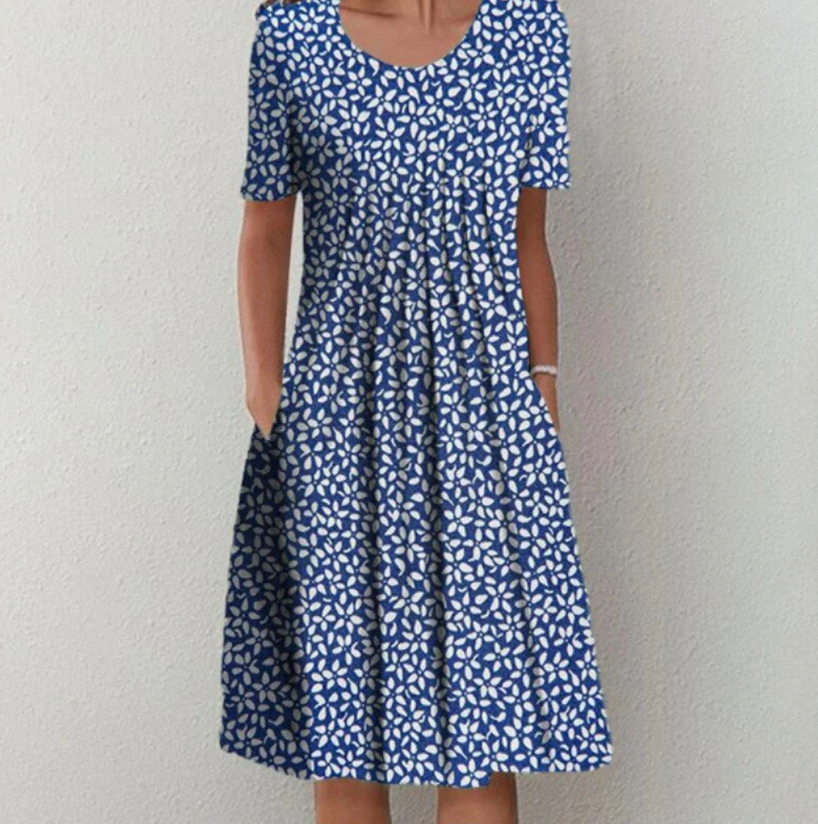Women’s Midi Dress | Short Sleeve Printed Casual Style