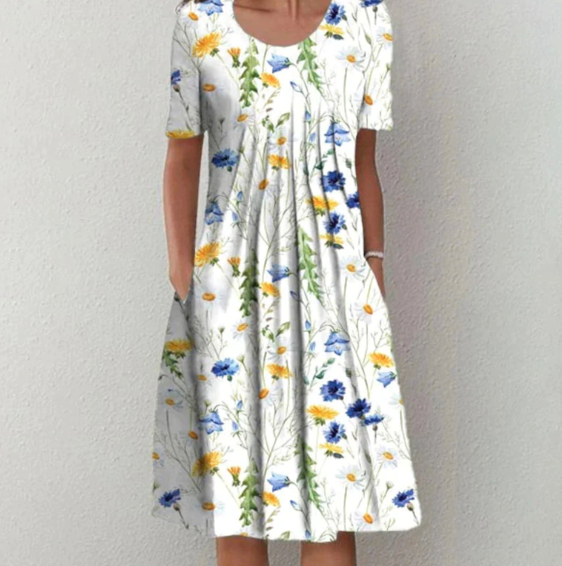 Women’s Midi Dress | Short Sleeve Printed Casual Style