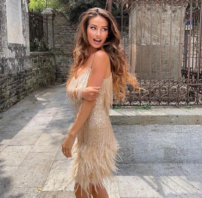 Women's Sleeveless Summer Dress | Fringe & Feather Hem