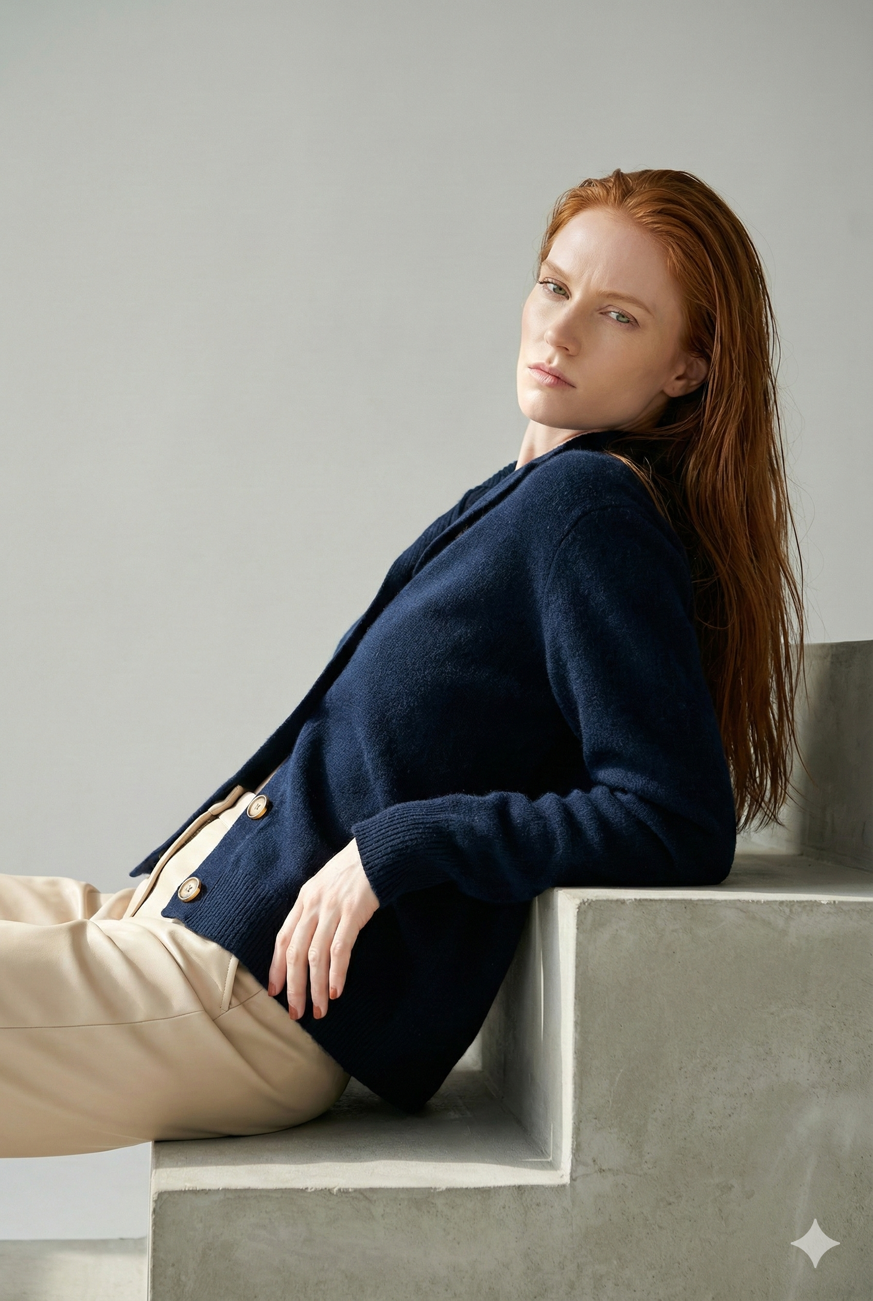 Women’s Button Cardigan | High Neck Knitted