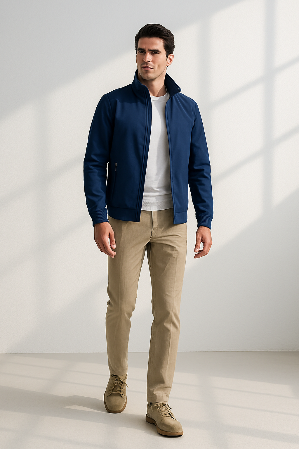 Men's Lightweight Zip Jacket | Windproof Smart Casual Fit