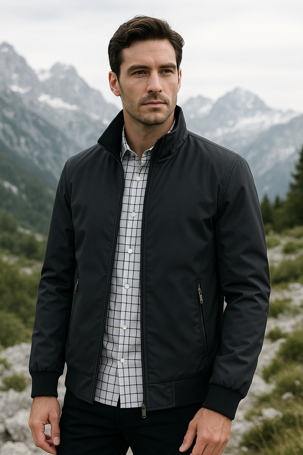 Men's Lightweight Zip Jacket | Windproof Smart Casual Fit
