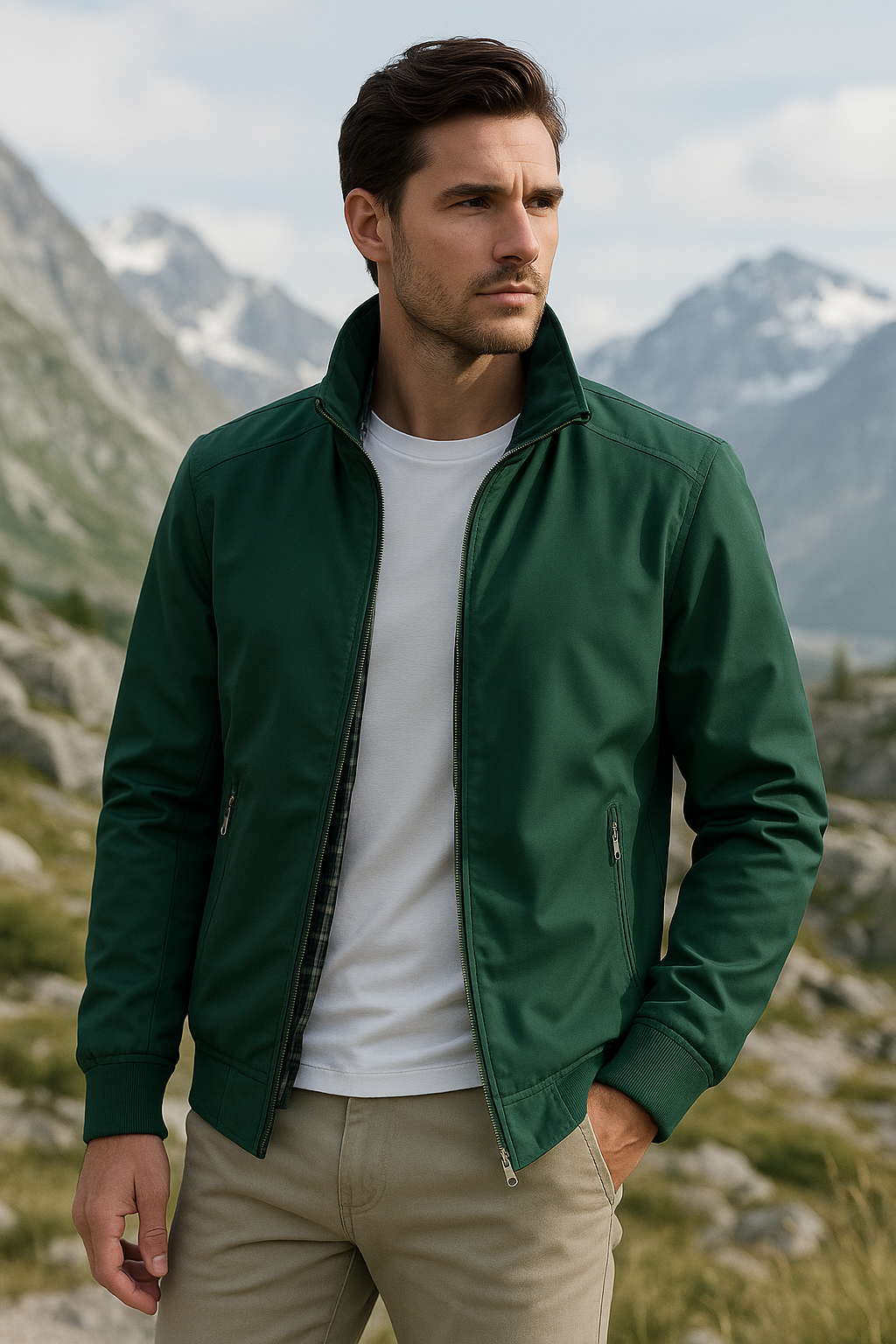 Men's Lightweight Zip Jacket | Windproof Smart Casual Fit