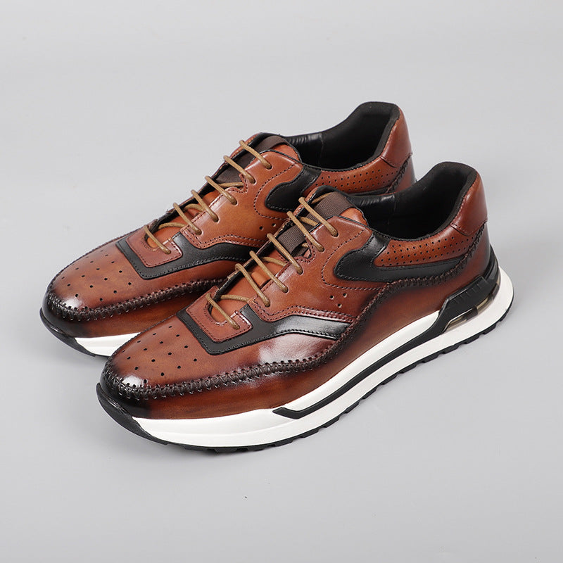 Men’s Cowhide Leather Sneakers | Cushioned & Comfort