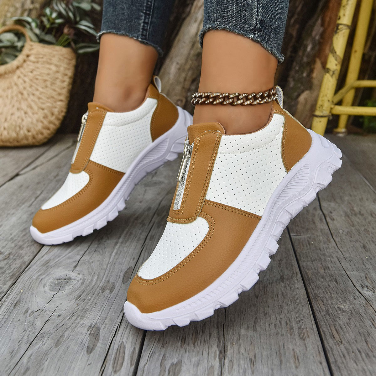 Women’s Zip Platform Sneakers | Cushioned Support Sole