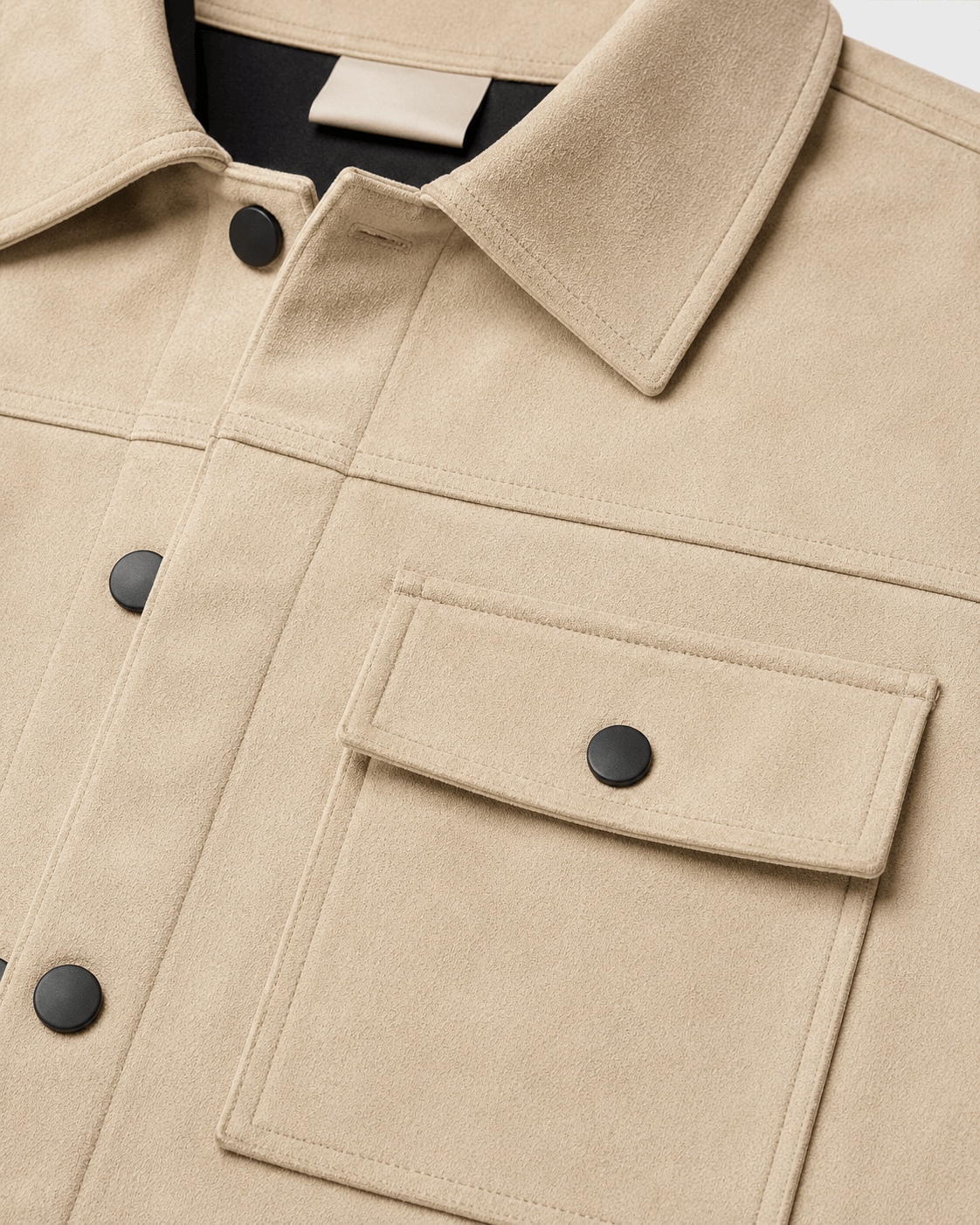 Versatile Mens Overshirt with Press Stud Front Point Collar and Flap Chest Pockets