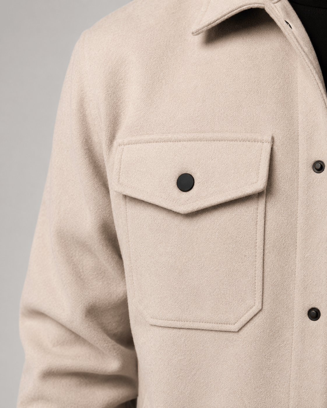 Relaxed Fit Mens Shirts Overshirt Jacket with Button Front and Flap Chest Pockets