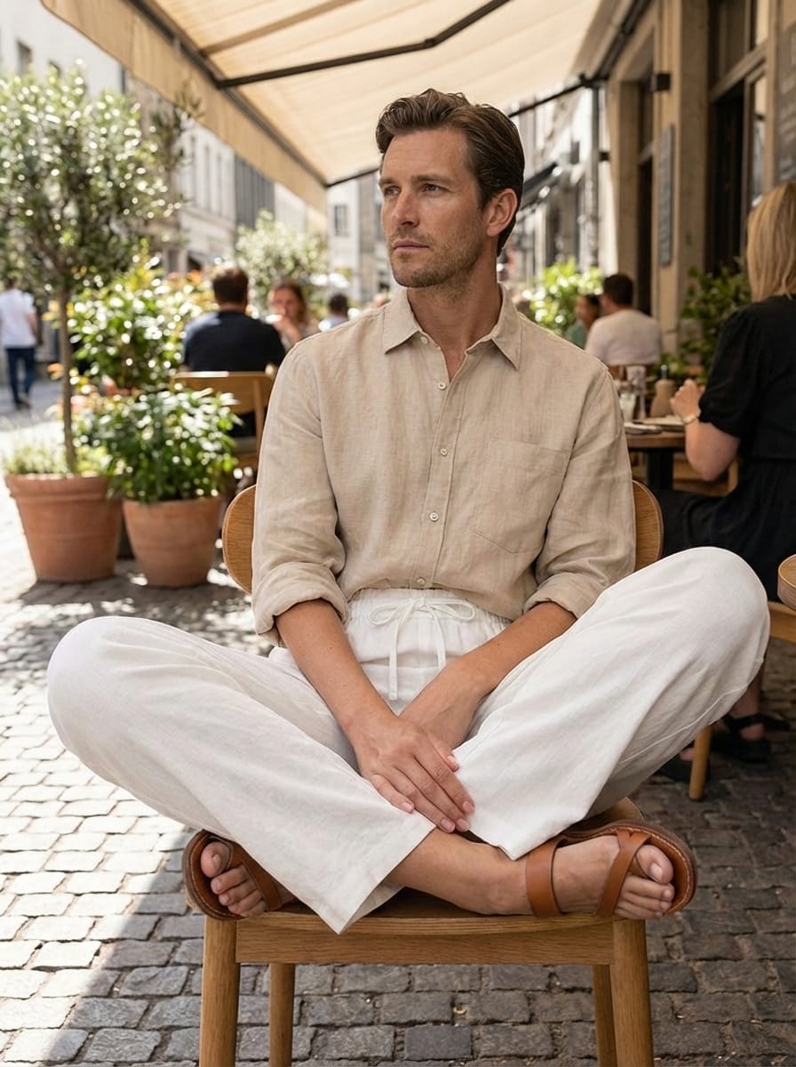 Men’s Drawstring Relaxed Fit Summer Trousers | Casual