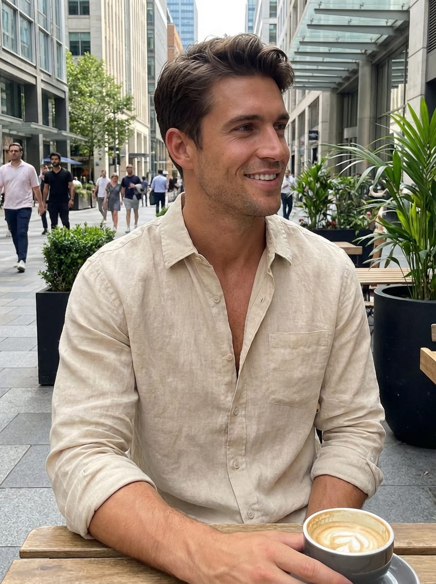 Men’s Long Sleeve Summer Casual Button Down Shirt | Collared