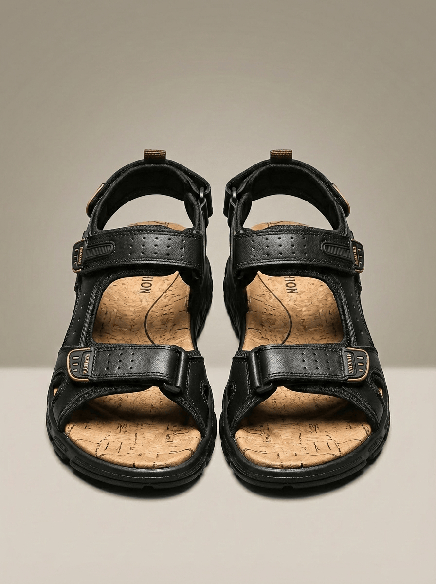 Men's Outdoor Double Velcro Casual Sandals | Open Toe