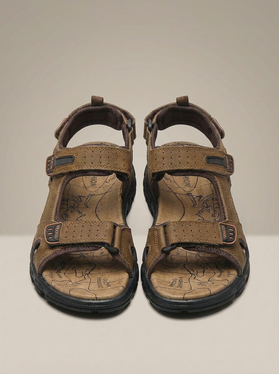 Men's Outdoor Double Velcro Casual Sandals | Open Toe