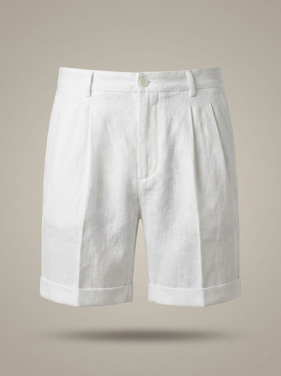 Men's Pleated Straight Leg Summer Shorts | Casual
