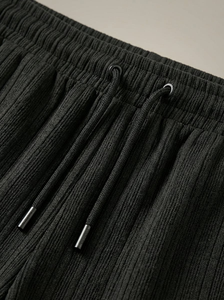 Men’s Ribbed Knit Striped Shorts | Drawstring