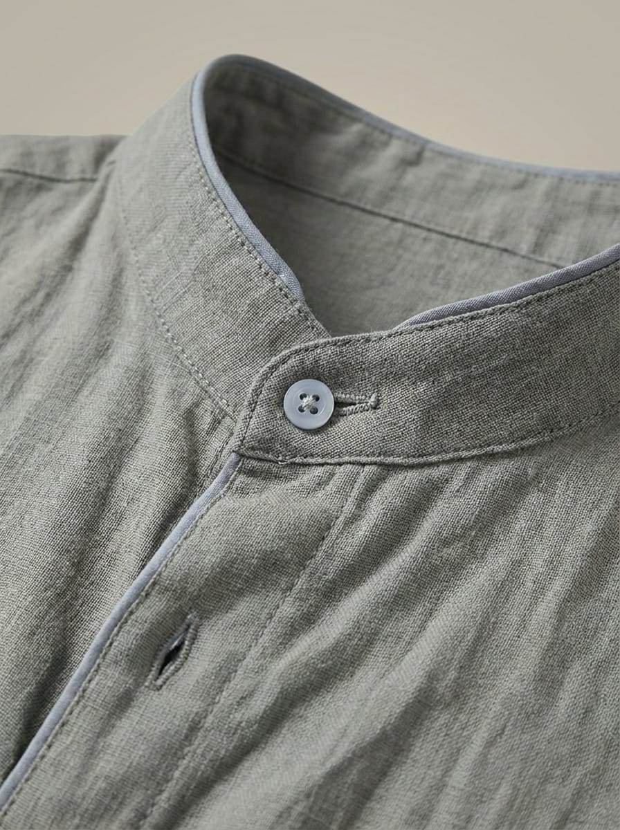 Men’s Stand Collar Slim Fit Button Down Shirt | Casual