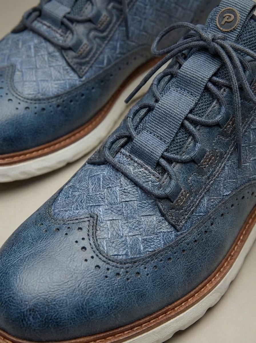 Men’s Textured Lace-Up Casual Sneakers | Non Slip