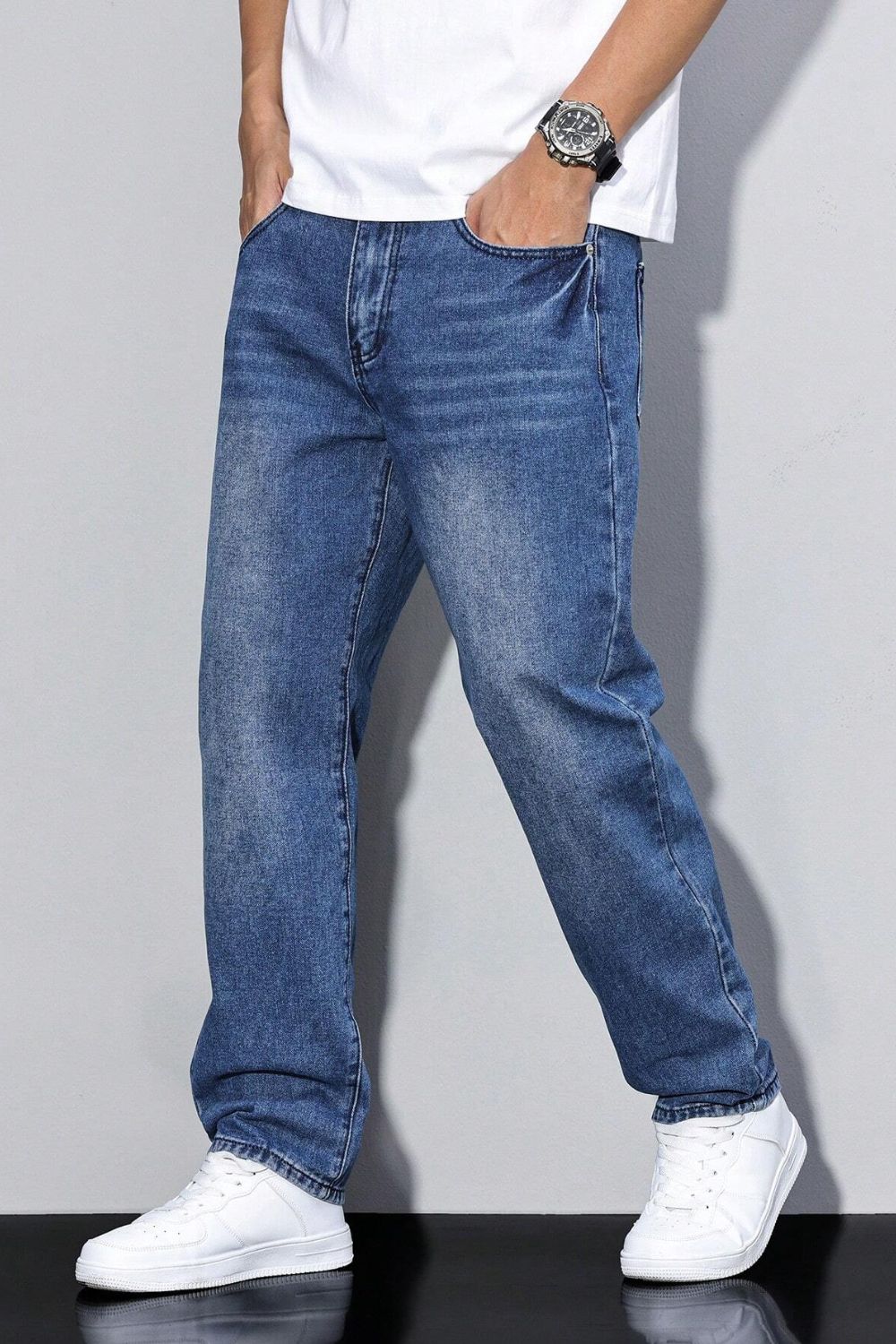 Men's Loose Fit Jeans | Straight Leg Casual Denim
