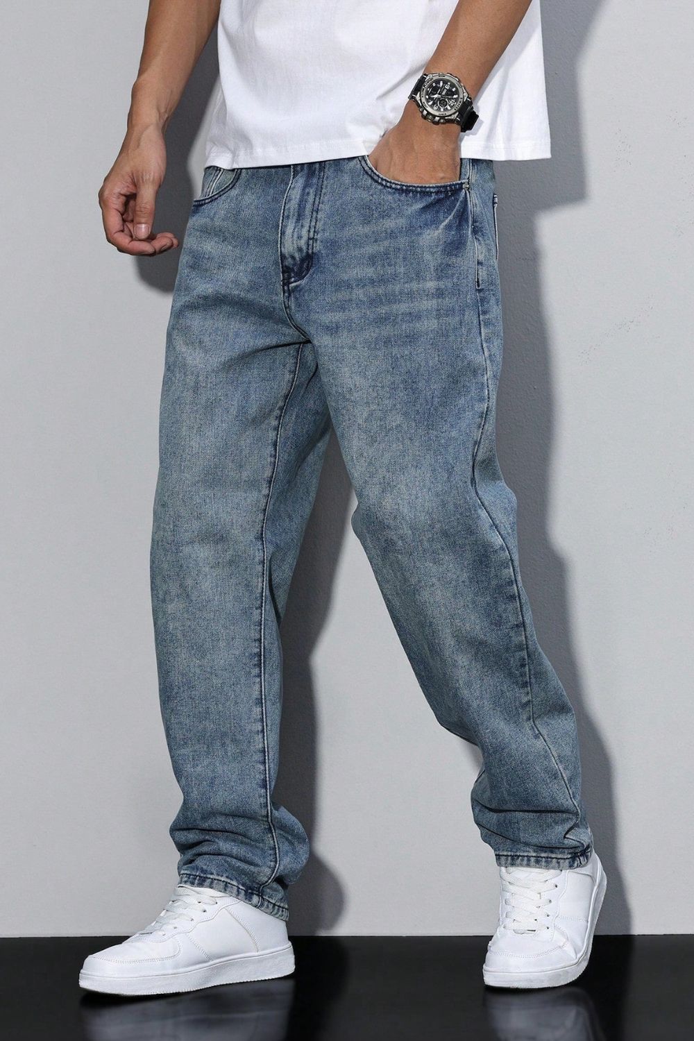 Men's Loose Fit Jeans | Straight Leg Casual Denim