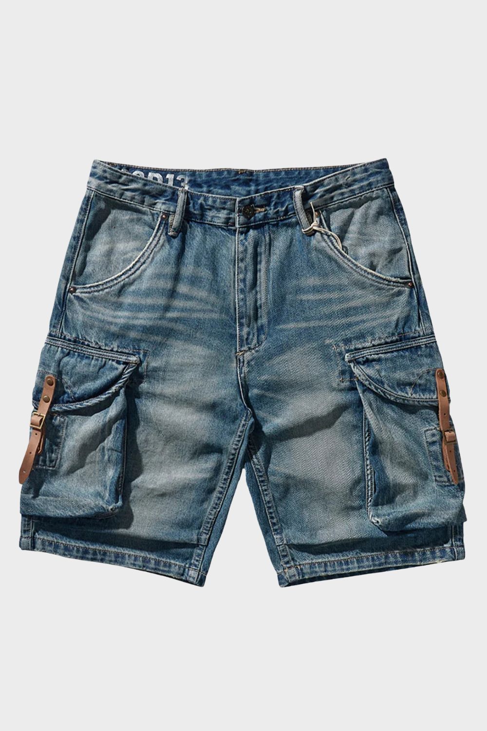 Men's Cargo Denim Shorts | Washed Distressed Utility Fit