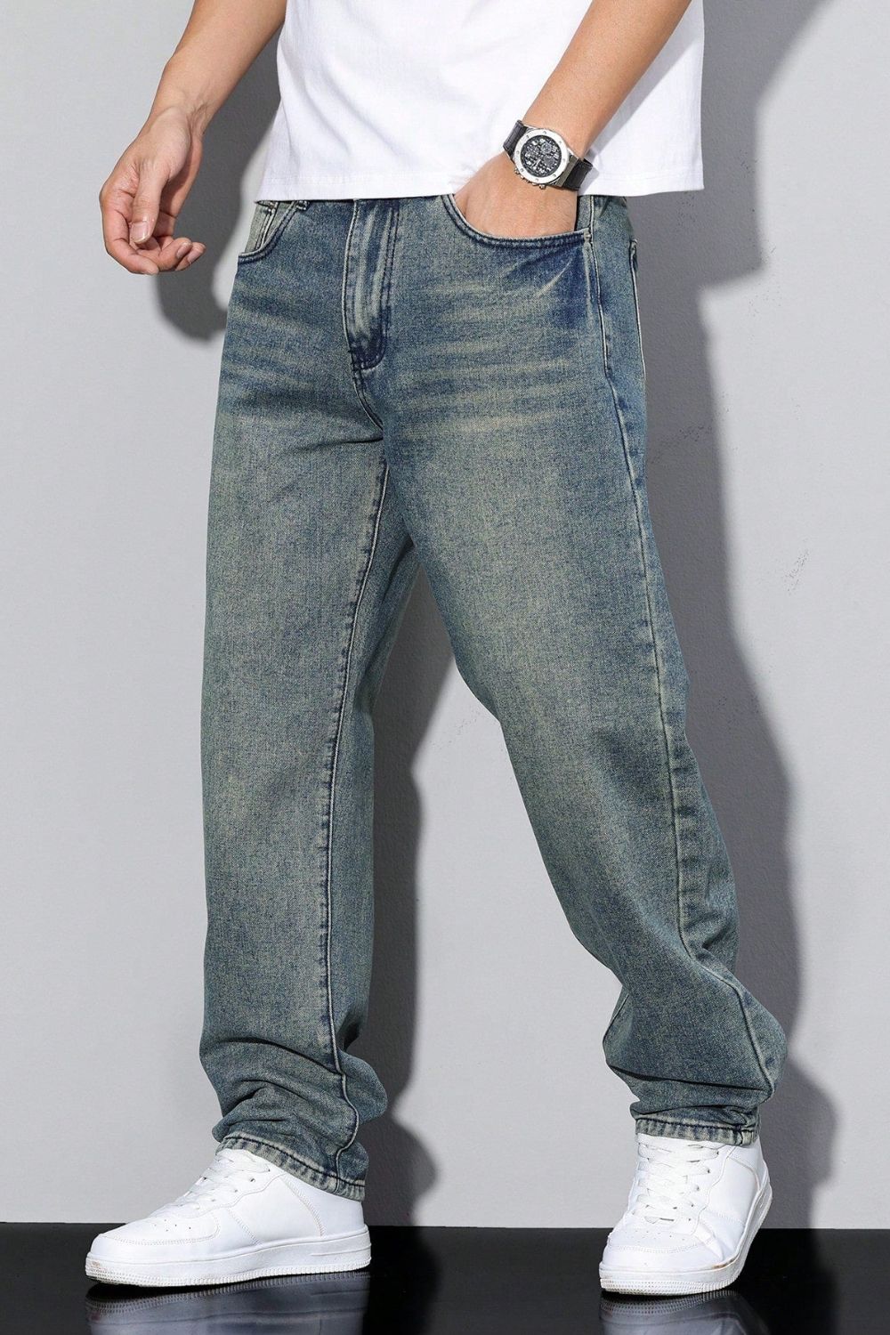 Men's Loose Fit Jeans | Straight Leg Casual Denim