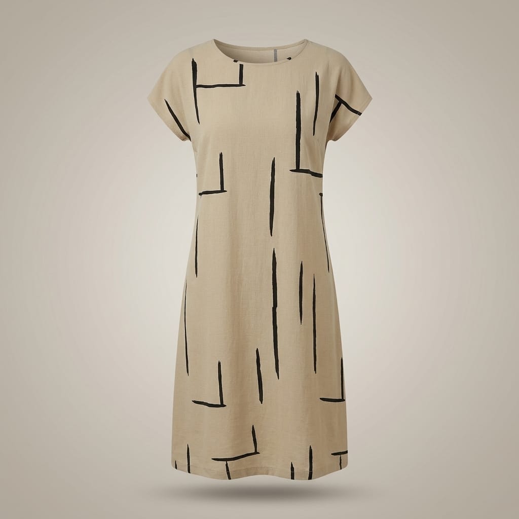 Women's Abstract Geometric Print Shift Dress | Mini